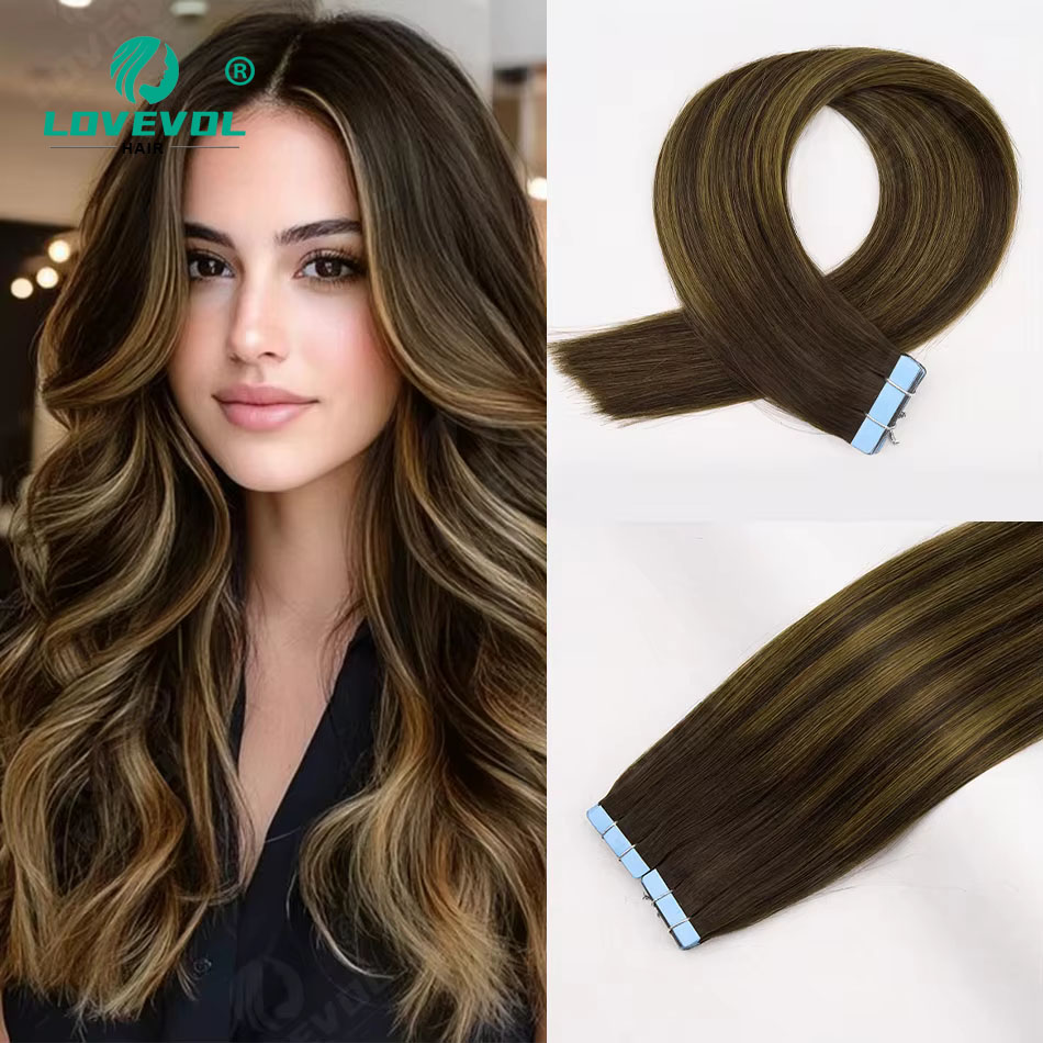 Invisible Tape In Extensions Real Hair - Fashion Highlight Tape In Hair Extensions