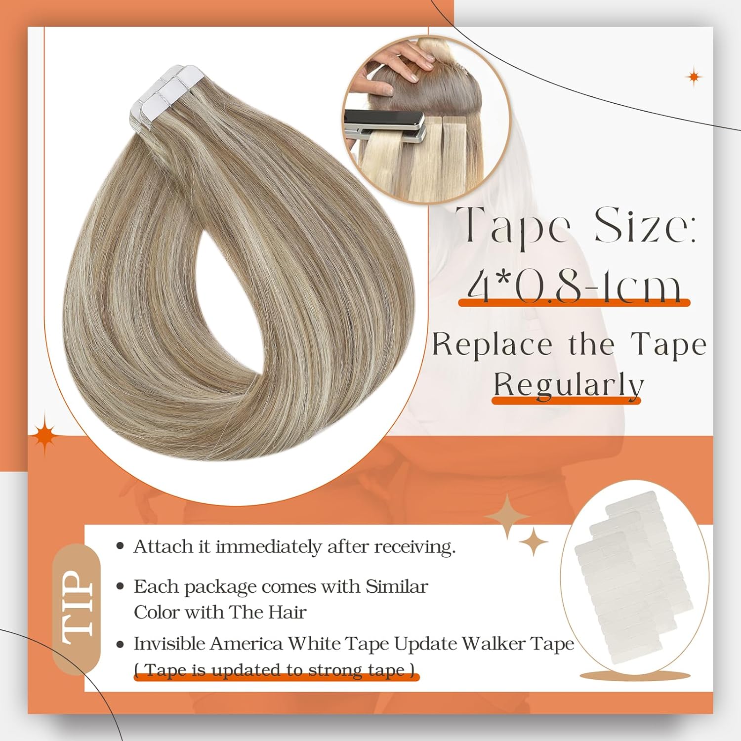 Full Shine Tape In Human Hair  - Invisible Tape In Extensions Real Hair review and price
