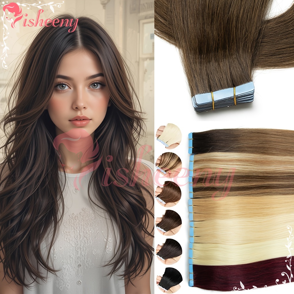 Isheeny Straight Tape In Hair  - Invisible Tape In Extensions Real Hair review and price