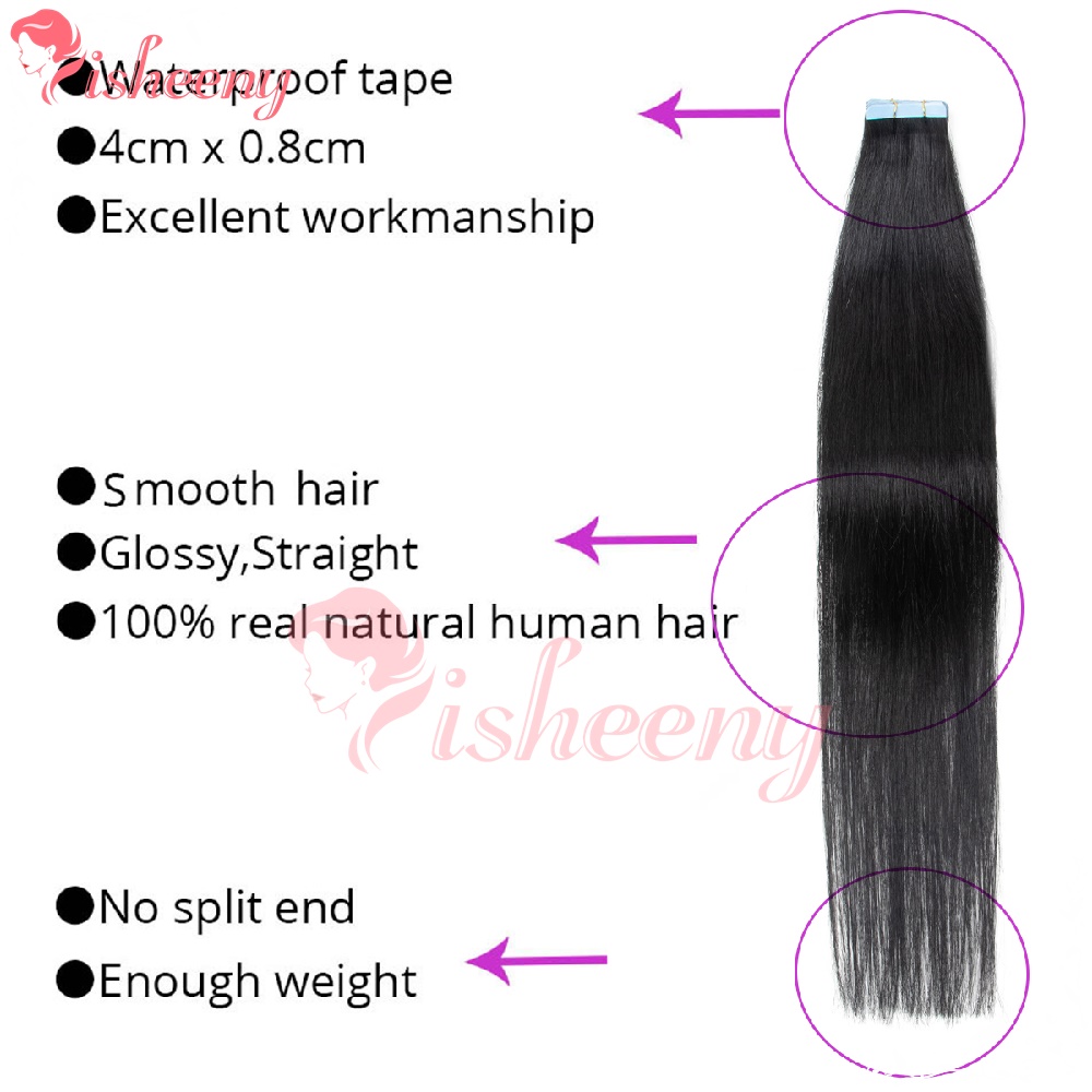 Isheeny Straight Tape In Hair  - Invisible Tape In Extensions Real Hair review and price