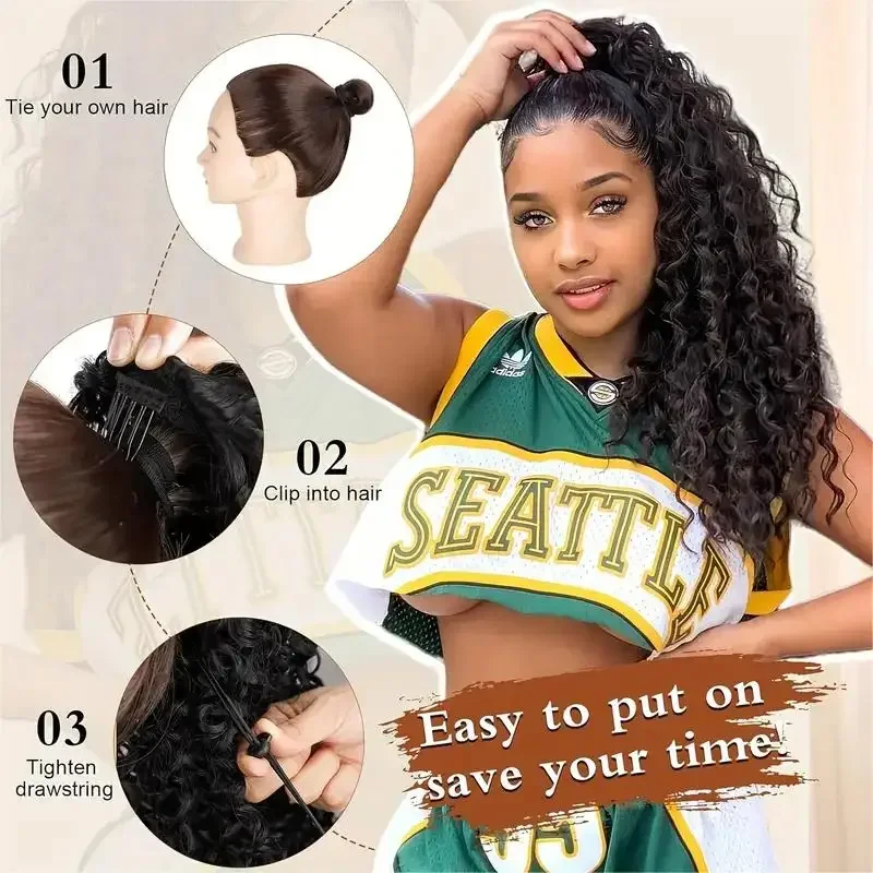 Afro Puff Curly Pony Tail Hair - Drawstring Afro Curly Puff Ponytail review and price