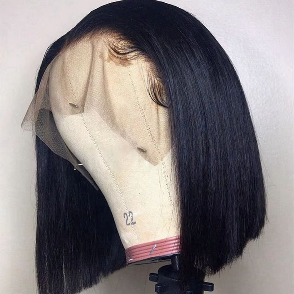 Pre Cut Glueless Wig Human Hai - Pre Parted 13X4 Lace Front Bob Wig review and price