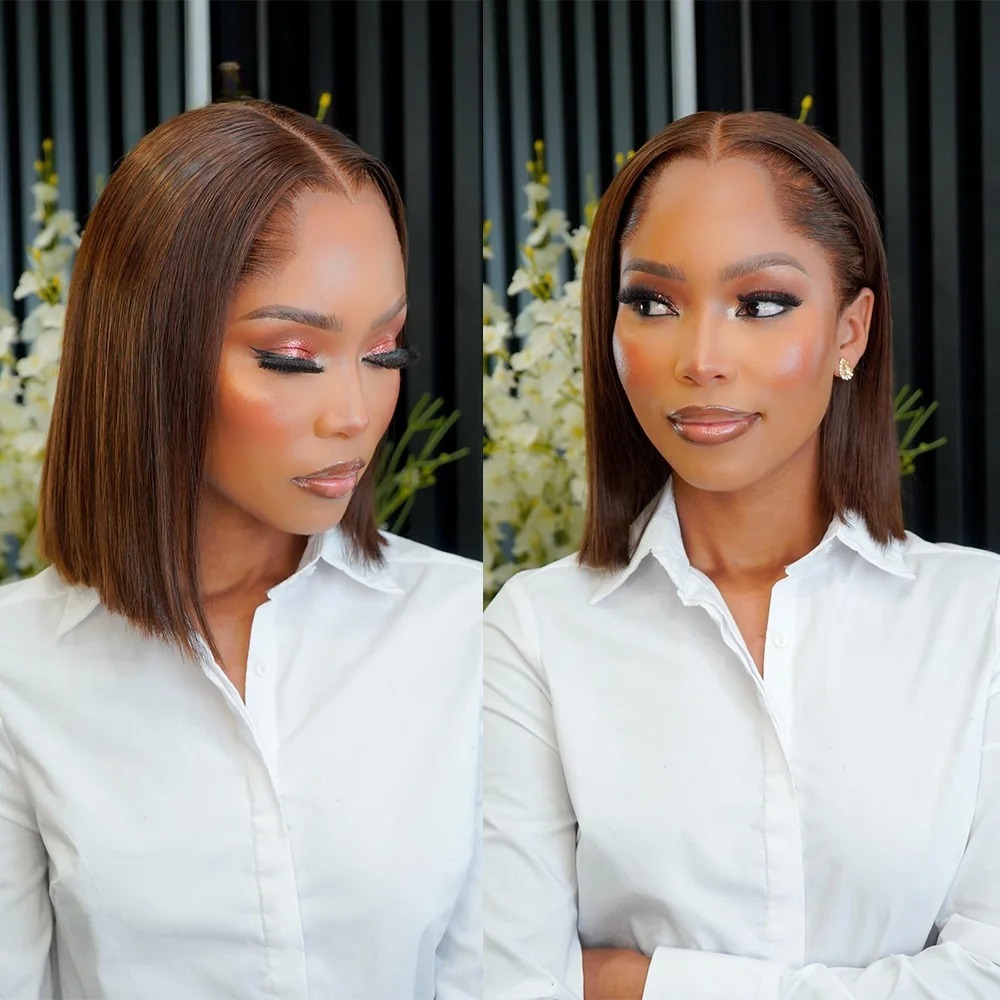 Dark Brown Wig 13x4 HD Short L - Pre Parted 13X4 Lace Front Bob Wig review and price
