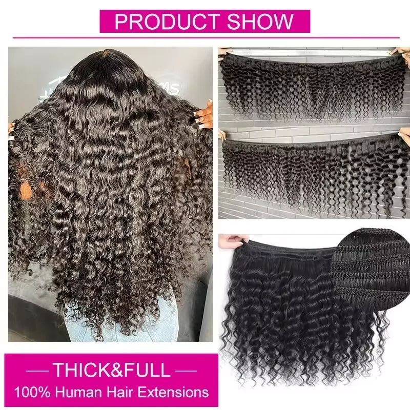 Human Hair Bundles with Closur - Deep Wave 3 Bundles With Closure review and price